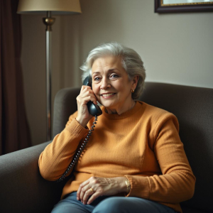 Senior Receiving Call